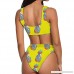 JoyLamoria Women Printed Two Pieces High Waisted Cheeky Bikini Sets Low Scoop Crop Swimsuit Pineapple 2034 B07PJ9S679